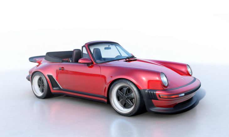 the latest 911 singer cabriolet is a candy-apple-red whale-tail