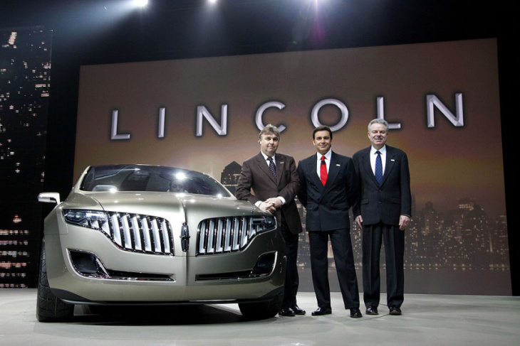 ford's lincoln model l100 concept car features a chess piece controller, futuristic doors