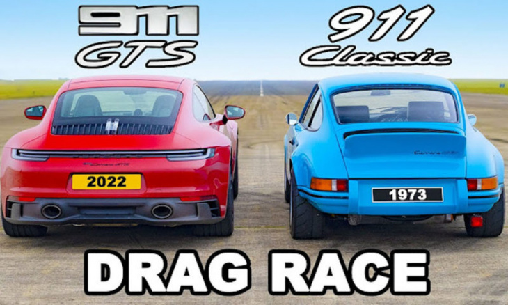drag race: 911 gts (992) vs 911 classic ev