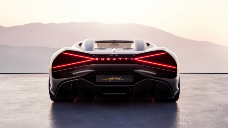 bugatti ends w16 engine era with introduction of mistral roadster
