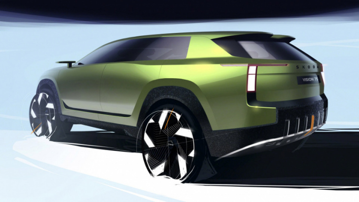 here are some sketches of skoda’s upcoming seven-seat ev