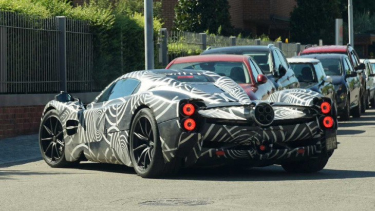 pagani c10 hypercar spied on the street showing more design details