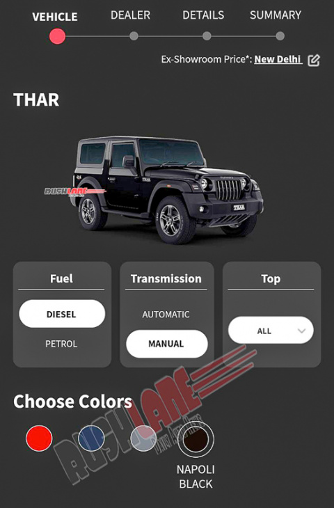mahindra thar gets new logo, buttons – 2 colours discontinued