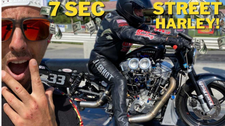 this 7-second harley-davidson sportster drag bike cost $100,000