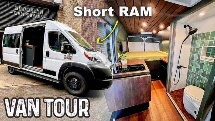 ram promaster shorty camper has everything including the kitchen sink