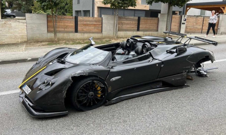 watch: rare zonda hp barchetta painfully grinds to halt in accident 