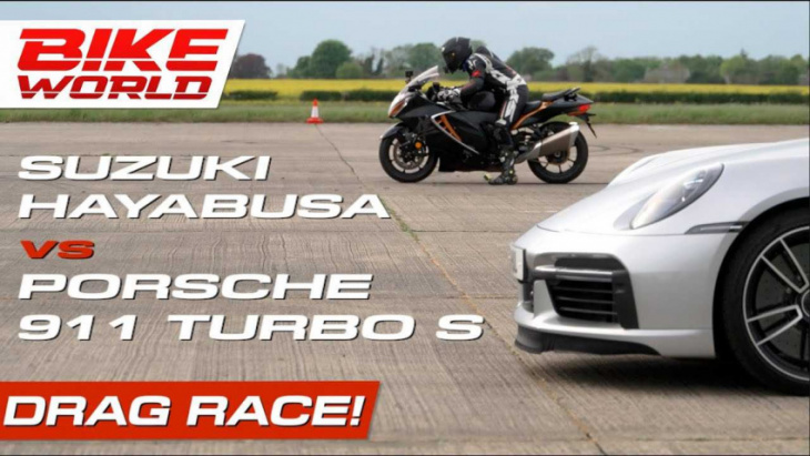 drag race: suzuki hayabusa vs. porsche 911 turbo s