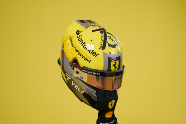 ferrari drivers present yellow helmets for italian gp