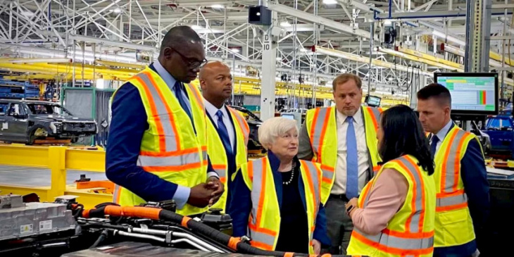 yellen says new climate laws will ‘support energy security, protect us from fossil fuel volatility’ at ford ev plant