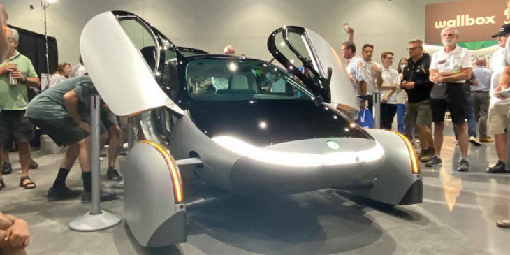 aptera publicly debuts the gamma version of its 1,000 mile range solar electric vehicle