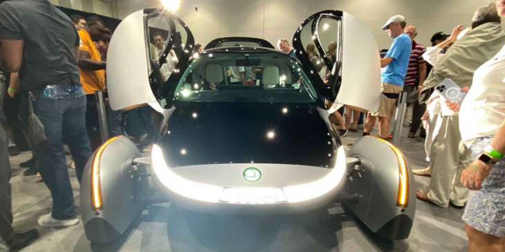 aptera publicly debuts the gamma version of its 1,000 mile range solar electric vehicle