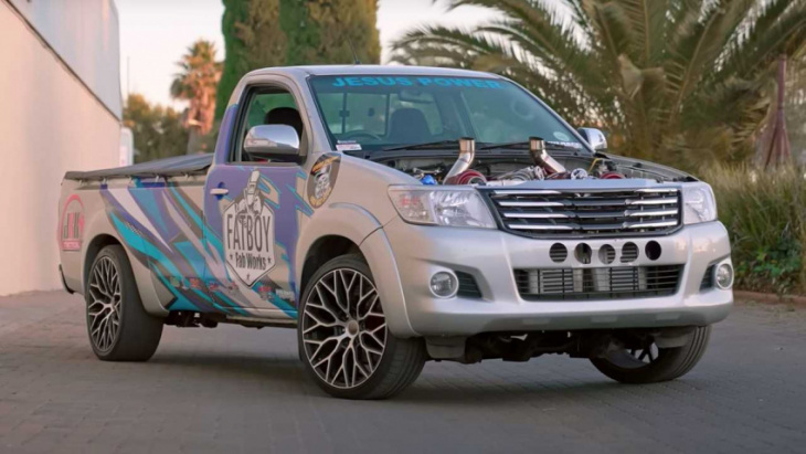 toyota hilux with twin-turbo v12, supra gearbox is sweet overkill