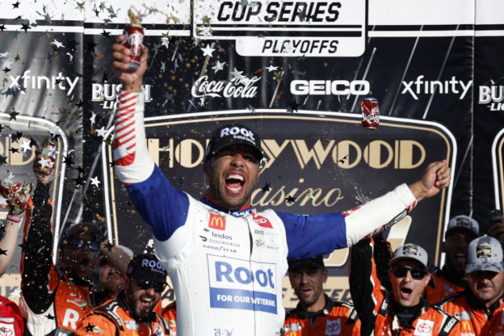 bubba wallace's second nascar cup win puts added heat on playoff drivers