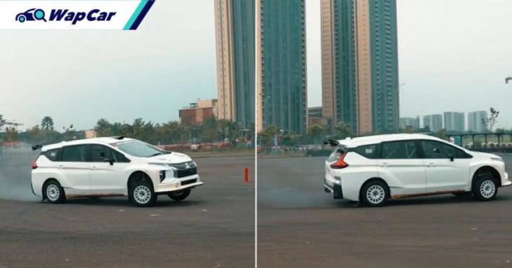 not just for show, watch this rally-bred mitsubishi xpander drift around a course in indonesia