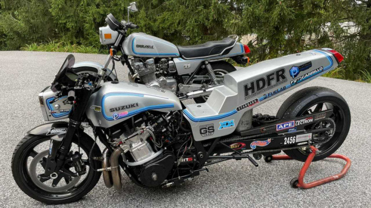 this insanely fast nitrous suzuki gs drag bike is a labor of love