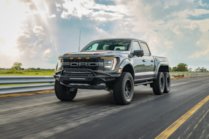 hennessey transforms the ford f-150 into the velociraptor 6x6
