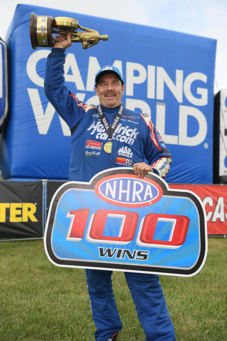 greg anderson might just be the last nhra pro driver to reach 100 wins