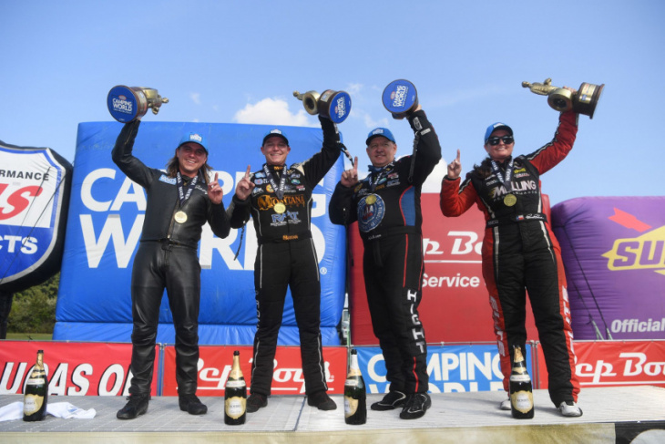 nhra reading results, updated standings: robert hight, erica enders kick off countdown with wins
