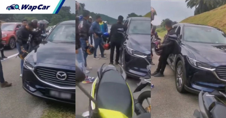 video: who is at fault in mazda cx-8 vs motorcyclist plus highway emergency lane debacle?