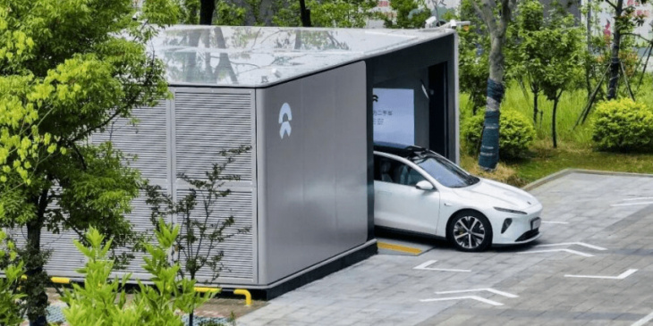 nio produces first battery swapping station in hungary