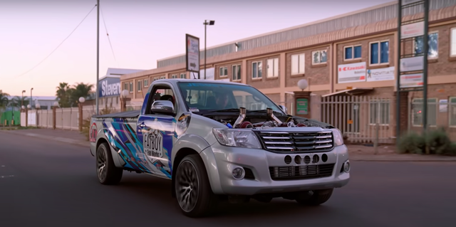 a twin-turbo v-12 toyota hilux is our kind of truck