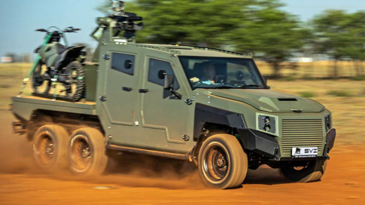 armored, six-wheel toyota land cruiser debuts with drone destroyer