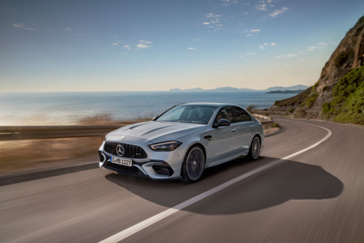 2024 mercedes-amg c63 drops four cylinders but gains a hybrid