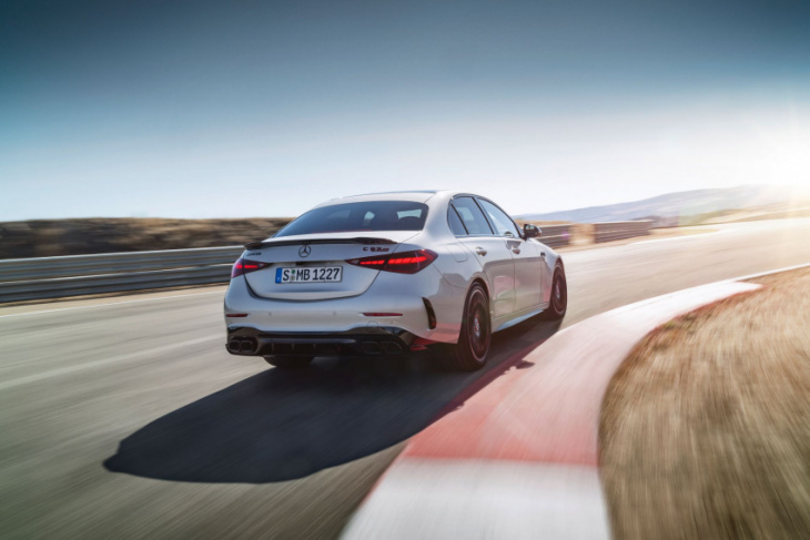 2024 mercedes-amg c63 drops four cylinders but gains a hybrid
