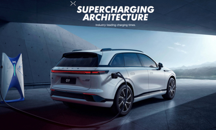 xpeng g9 electric suv launches in china, industry-leading 480kw charging