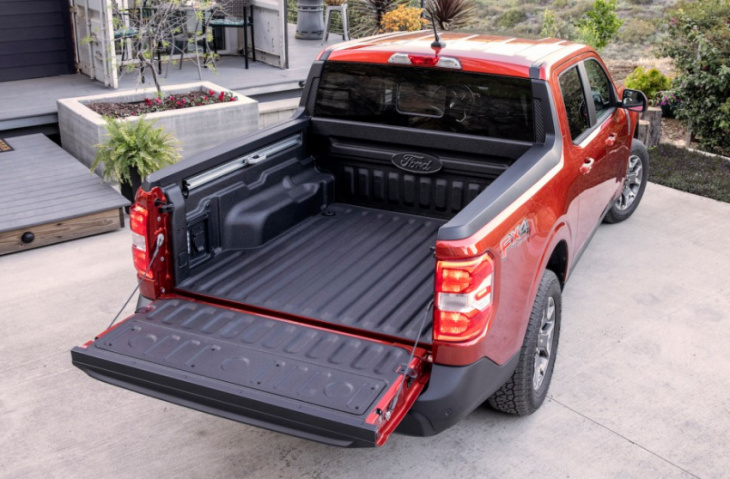 is the rivian pickup truck bed actually smaller than the maverick’s?