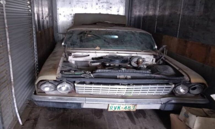 1962 impala ss stored in a container for 40 years won’t say a word about its engine.