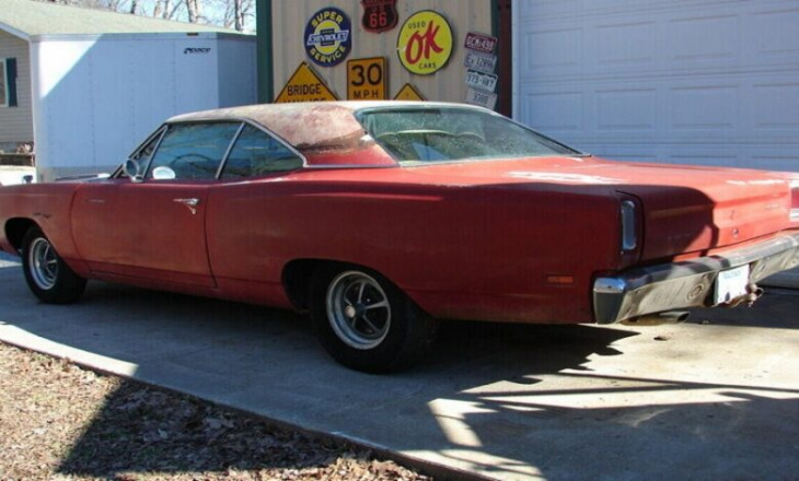 unrestored 1969 plymouth road runner is a 53-year-old survivor bought from a farm.