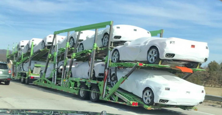 a truckload of new c8 corvettes burns to the ground.