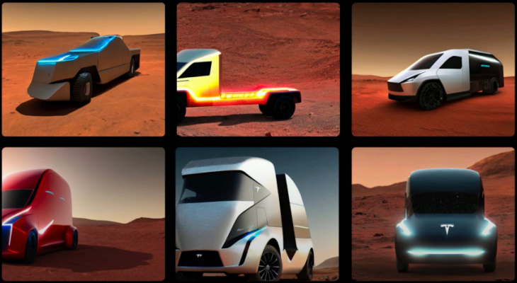 tesla unveils ‘cybertruck on mars’ designs generated by its ai supercomputer
