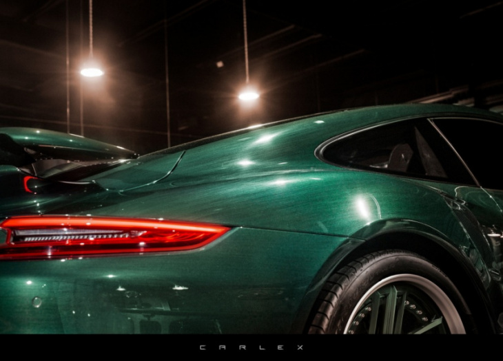hand painted with a brush: british racing green porsche 911 turbo
