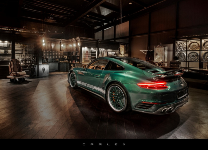hand painted with a brush: british racing green porsche 911 turbo