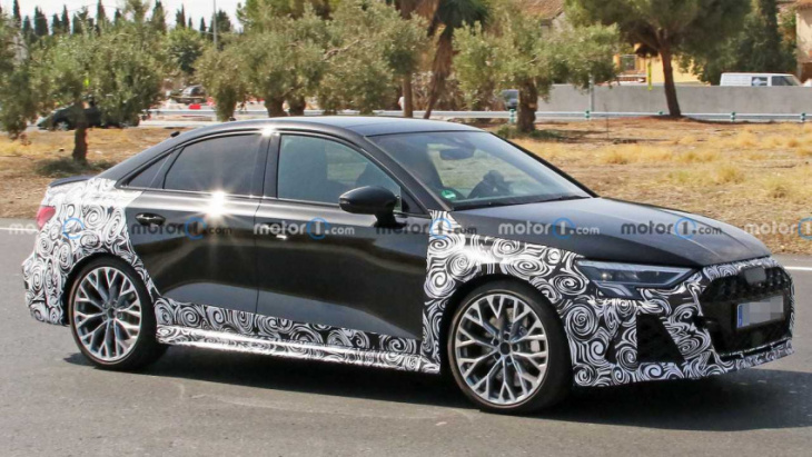 audi rs3 spied wearing early refresh for bodywork