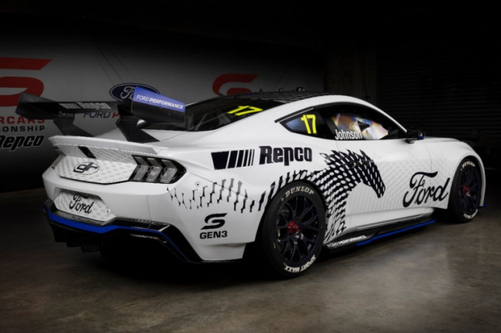 ford mustang gt gen3 supercar is a 600-plus-hp, winged racehorse