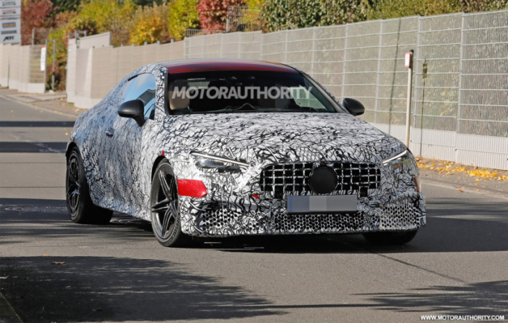 2024 mercedes-benz amg cle 63 s e performance spy shots: 671-hp hybrid coupe coming