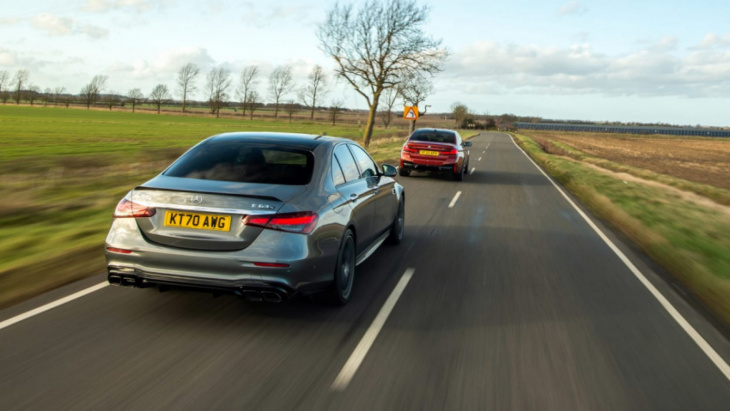 mercedes-amg e63 s v bmw m5 competition – supersaloon face-off