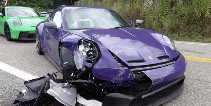 porsche gt3 wrecked on tail of the dragon thanks to truck that crossed lanes