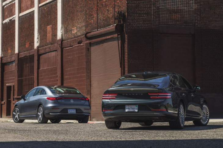 tested: 2023 genesis electrified g80 vs. 2023 mercedes-benz eqe350 4matic