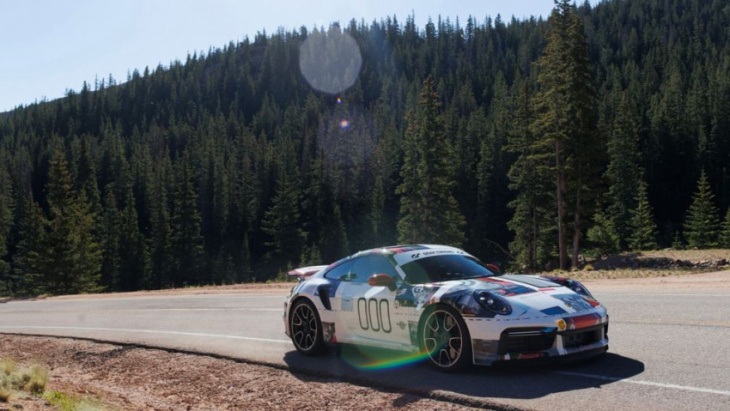 the porsche 911 turbo s just blistered the pikes peak production vehicle record