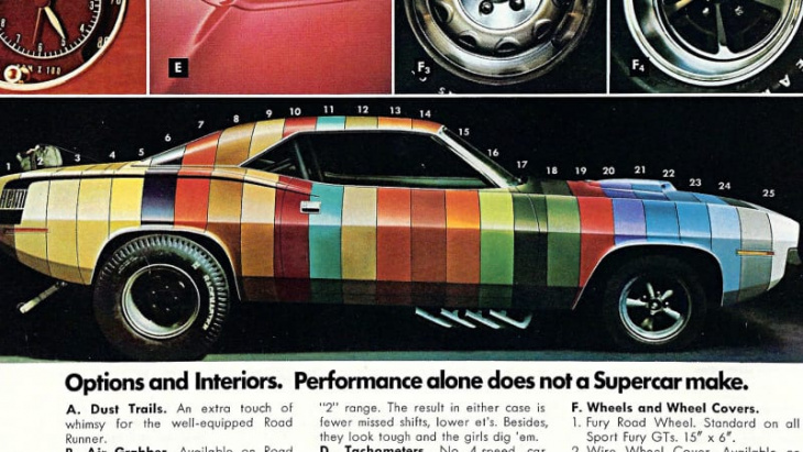dodge challenger 'paint chip' wrap shows off all 14 colors for 2023