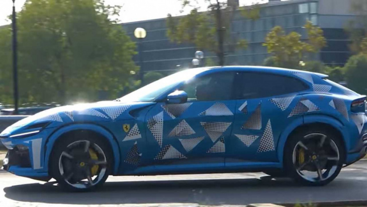 2023 ferrari purosangue in different colors spotted on the road