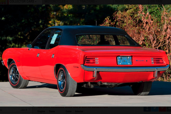 sounds fishy: four-door plymouth barracuda hits auction block