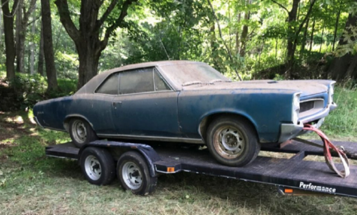 1966 pontiac gto 389 4spd barn find – sitting for over 25 years