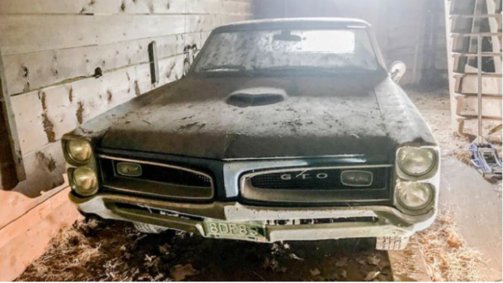 1966 pontiac gto 389 4spd barn find – sitting for over 25 years