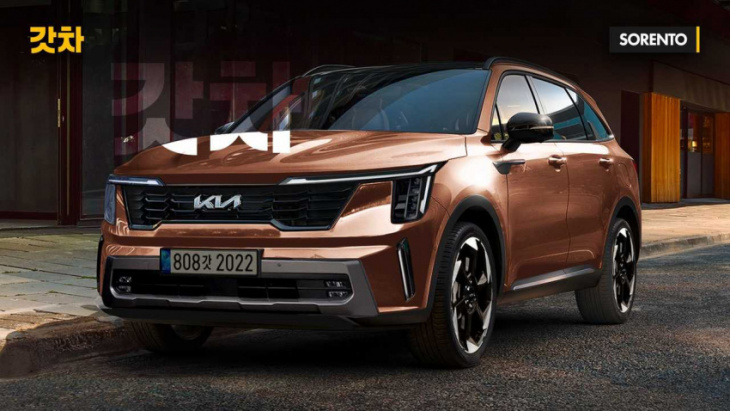 2024 kia sorento facelift rendering takes after the first spy shots