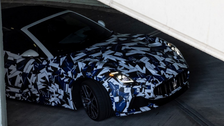 new maserati grancabrio teased in camouflaged prototype images